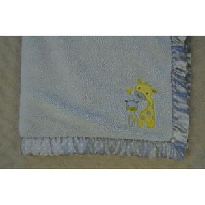 Child of Mine by Carter's Giraffe Baby Blanket Gray White Polka Dots Yellow